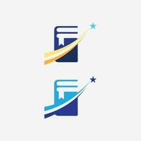 Book logo vector and illustration education icon