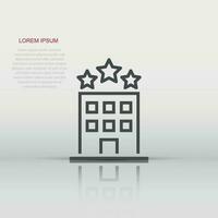 Building icon in flat style. Town skyscraper apartment vector illustration on white isolated background. City tower business concept.