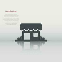 Building icon in flat style. Home vector illustration on white isolated background. House business concept.