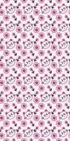 A cute seamless vector pattern with bunny rabbits and flowers, designed for smartphone wallpapers in a vertical format. Perfect for adding a touch of sweetness and charm to your device