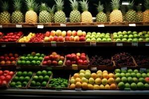 stock photo of inside fruit store AI Generated