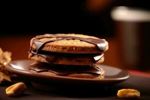 stock photo of choco biscuit food photography AI Generated