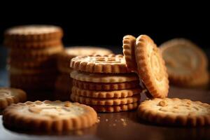 stock photo of biscuit rool food photography studio AI Generated