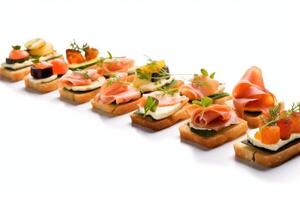 canape white isolated background Food Photography AI Generated photo