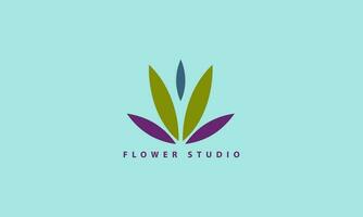 Luxury fashion flower logo abstract linear style. vector