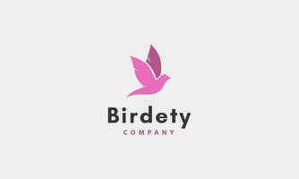 Bird logo abstract design. linear style. dove sparrow sitting logotype vector