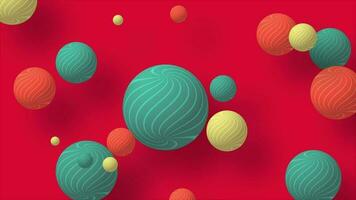 Looped flowing spheres motion graphics. Circle abstract Minimalist Background with Spheres. 4K Full HD seamless loop background. video