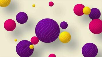 Looped flowing spheres motion graphics. Circle abstract Minimalist Background with Spheres. 4K Full HD seamless loop background. video