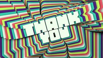 Digital animation of Thank You text on Stacked Typography Text Animation. Thank you video footage