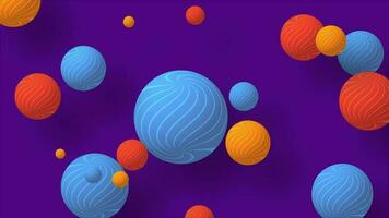 Looped flowing spheres motion graphics. Circle abstract Minimalist Background with Spheres. 4K Full HD seamless loop background. video