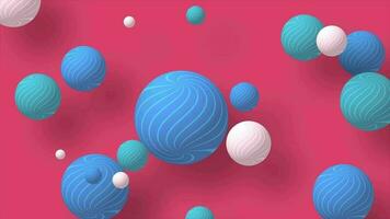 Looped flowing spheres motion graphics. Circle abstract Minimalist Background with Spheres. 4K Full HD seamless loop background. video