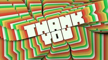 Digital animation of Thank You text on Stacked Typography Text Animation. Thank you video footage