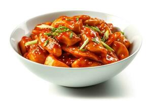 stock photo of tteok-bokki food photography isolated white background AI Generated