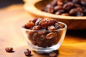 raisins in The kitchen table Food Photography AI Generated photo