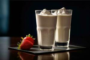 stock photo of milk shake food photography studio light AI Generated