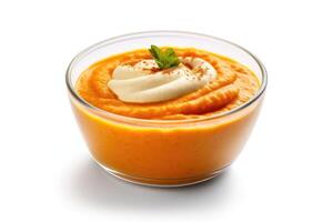 carrot soup cream white isolated background Food Photography AI Generated photo