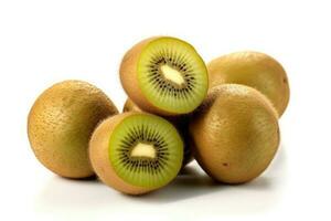 kiwifruits fruit white isolated background Food Photography AI Generated photo