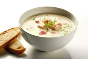 fish soup cream Food Photography AI Generated photo