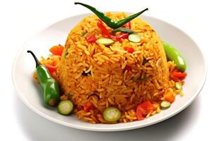 stock photo of nasi goreng food food photography studio AI Generated