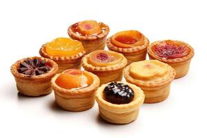 tarts white isolated background Food Photography AI Generated photo