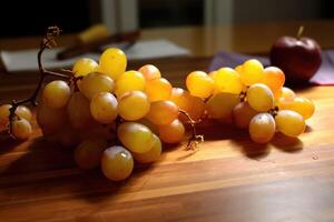 grapes fruit in The kitchen table Food Photography AI Generated photo