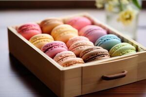 macaroon box in The kitchen table Food Photography photo