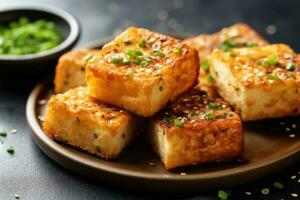 korean garlic bread in The kitchen table Food Photography AI Generated photo