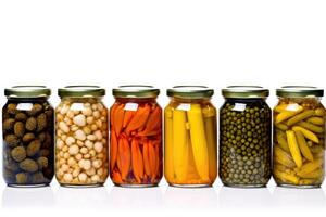 canned vegetables white white isolated background Food Photography photo