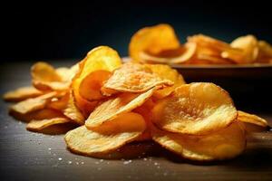 stock photo of potatos chips food photographystudio AI Generated