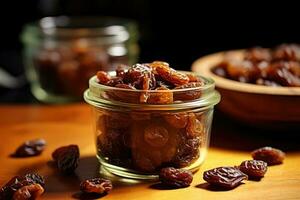 raisins in The kitchen table Food Photography AI Generated photo