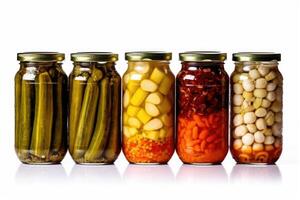 canned vegetables white white isolated background Food Photography photo