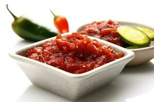 stock photo of sambal food photography isolated white background AI Generated