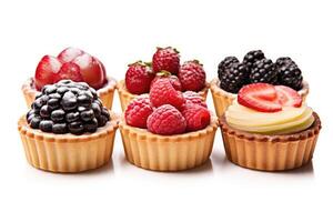 tarts white isolated background Food Photography AI Generated photo