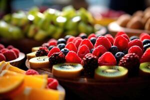 frutas en buffet comida fotografía ai generado foto