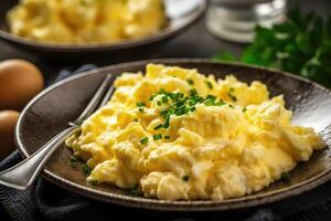 scrambled eggs photography Food Photography AI Generated photo