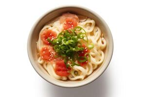 udon japanese white isolated background Food Photography AI Generated photo