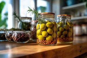 olive fruit in The kitchen table Food Photography AI Generated photo