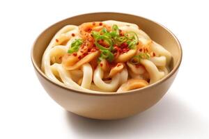 udon japanese white isolated background Food Photography AI Generated photo