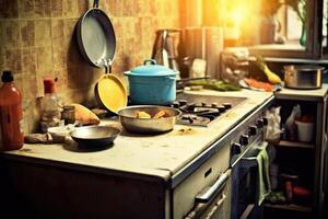 Old Dirty Kitchen Dish Image & Photo (Free Trial)