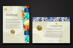 Certificate template with geometric artwork design and simple shapes.vector Illustration vector