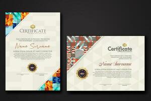 Certificate template with geometric artwork design and simple shapes.vector Illustration vector