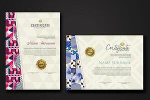 Certificate template with geometric artwork design and simple shapes.vector Illustration vector