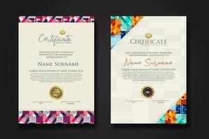 Certificate template with geometric artwork design and simple shapes.vector Illustration vector