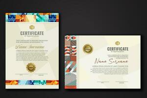 Certificate template with geometric artwork design and simple shapes.vector Illustration vector