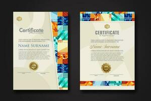 Certificate template with geometric artwork design and simple shapes.vector Illustration vector