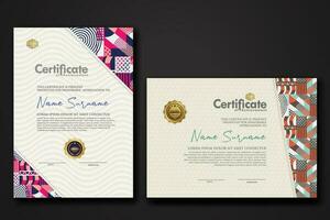 Certificate template with geometric artwork design and simple shapes.vector Illustration vector