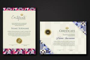 Certificate template with geometric artwork design and simple shapes.vector Illustration vector