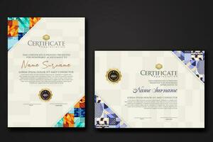 Certificate template with geometric artwork design and simple shapes.vector Illustration vector