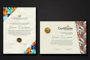 Certificate template with geometric artwork design and simple shapes.vector Illustration vector