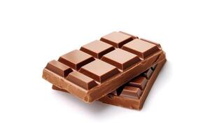 chocolate bar white isolated background Food Photography AI Generated photo